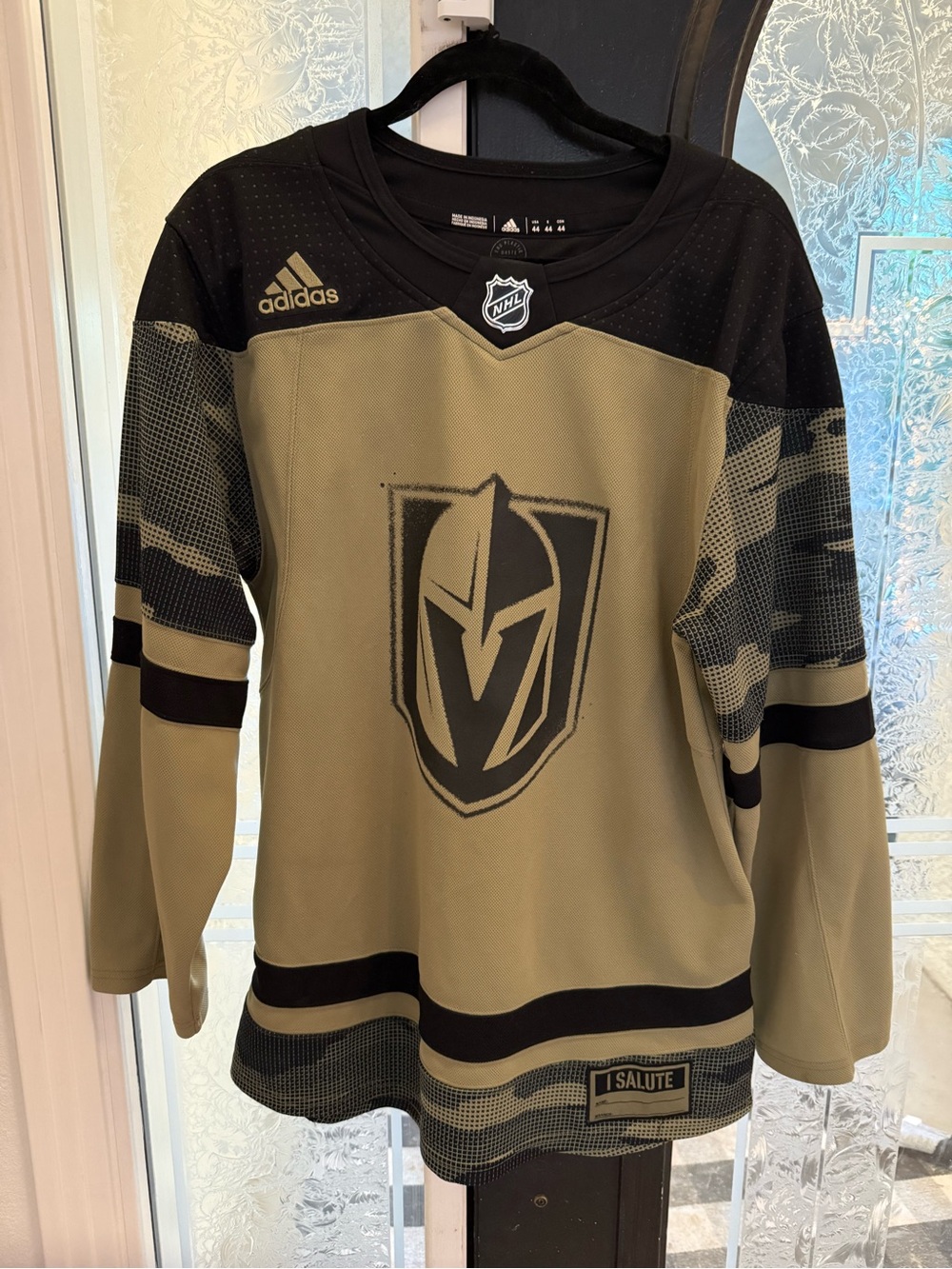 adidas Olive and Black NHL Crest Hockey Jersey